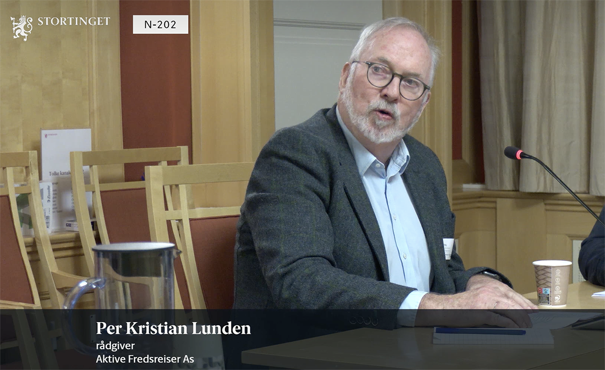 Per Kristian Lunden holder innlegg i budsjetthøringen på Stortinget